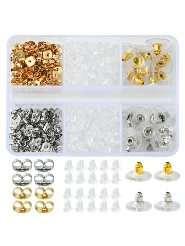 Mixed Shape Design Earring Nut Assortment Kit, 1 Box Earring Backs DIY Ear Nuts Ear Studs Earring Hooks Kit Earring Supplies for Women Men