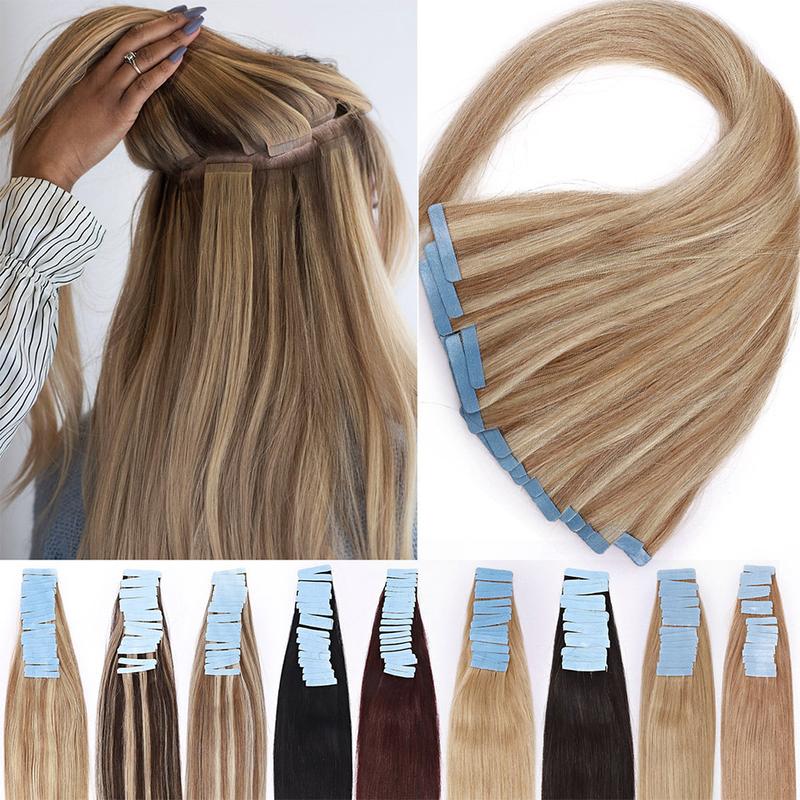 Benhair 2.5g pc 20pcs Tape In Hair Extension Natural Hair Extensions Human Hair Blonde Adhesive Skin Weft Double Sides Seamless Invisible