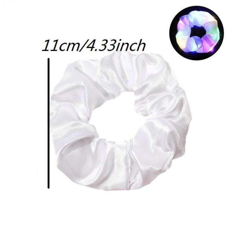 LED Hair Scrunchie, 1 Count Fluorescent Hair Scrunchie, Elastic Hair Tie, Party Decor