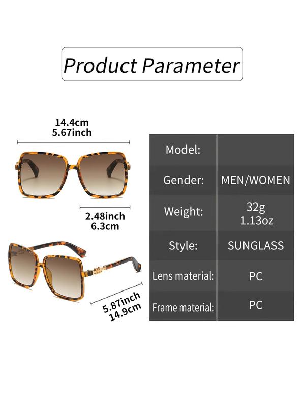 Unisex Y2k Style Colorblock Designer Sunglasses, Punk Trendy Oversized Square Frame Sunglasses for Everyday Use, Fashionable Glasses Trends 2024 for Men & Women