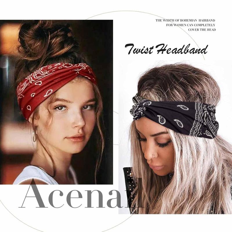 3pcs set Women Boho Paisley Print HairBand for Spring, Bohemian Knot DesignHeadband For Sports Exercise Workout,Women Sports