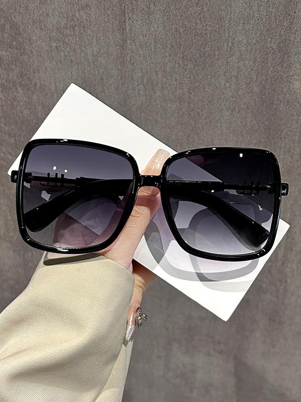 Unisex Y2k Style Colorblock Designer Sunglasses, Punk Trendy Oversized Square Frame Sunglasses for Everyday Use, Fashionable Glasses Trends 2024 for Men & Women