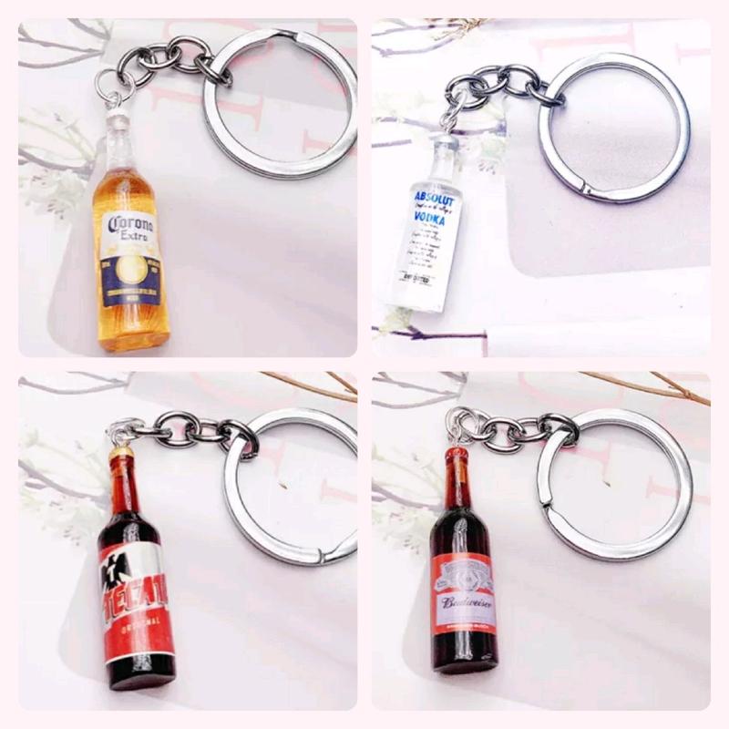 Whiskey Keychain, Beer Keychain, Fun Keychain, Cute Keychain, Alcohol Keychain handmade