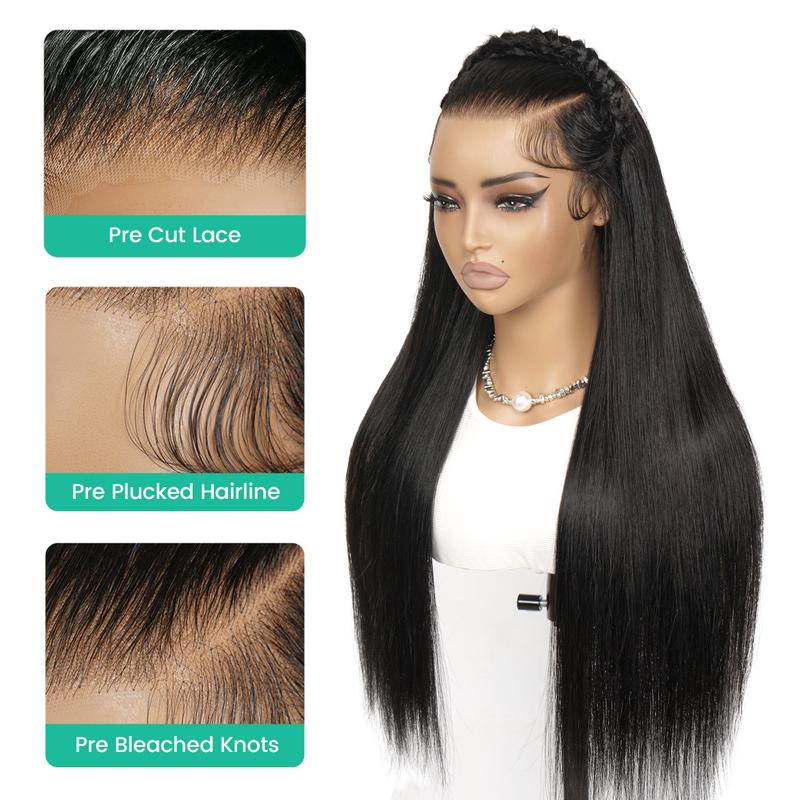 Asteria Hair Pre-Styled Straight 8x6 Lace Closure Wig with Bleached Knots -Glueless Ready to Go Wig