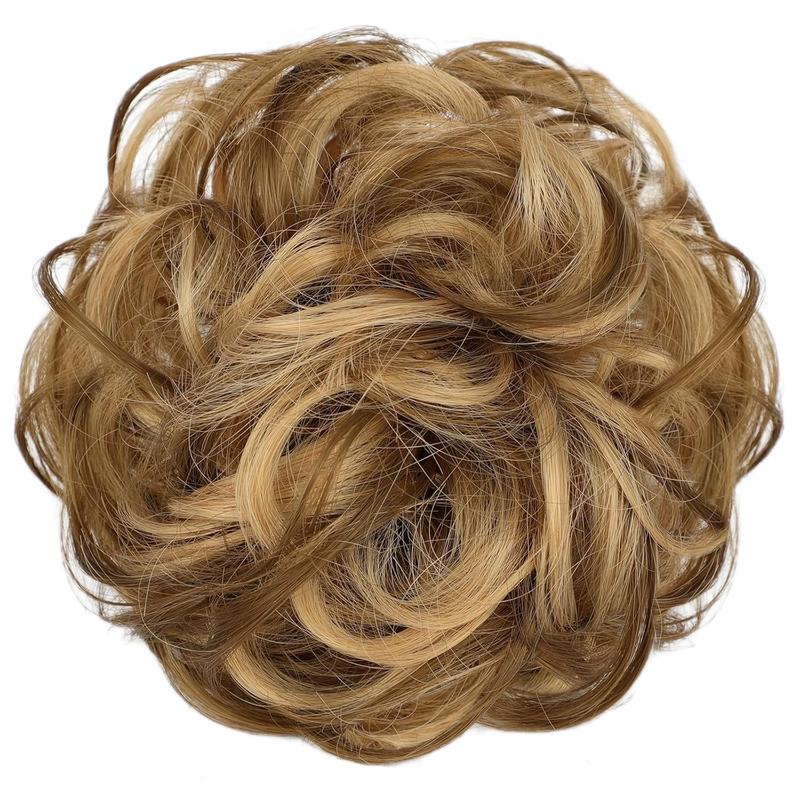 MAQUIUAGE Messy Bun Hair Piece Wavy Curly Scrunchies for Women Hair Bun Hair Piece with Elastic Band Scrunchies Stretchy Fluffy Chignon Ponytail Hairpieces Updos for Women