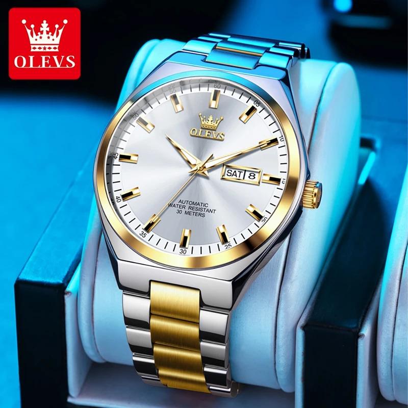 OLEVS 9907 Original Brand Watch for Men Auto Date Week Waterproof Luminous High Quality Stainless steel Man Wristwatches