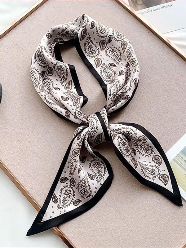 Boho Style Animal & Houndstooth & Paisley Pattern Hair Band, Long Silk Scarves Headband, Multi-use for Daily Life and Vacation