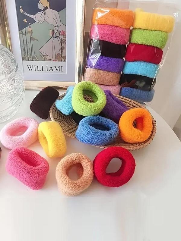 Random Color High Elastic Hair Ties, Colorful Cute Hair Ties, Hair Accessories for Women & Girls, Suitable for Thick Hair