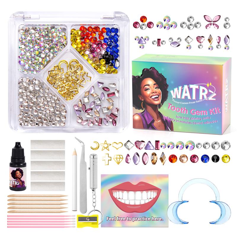 WATRZ tooth Gems kit  with 280 320 pcs Unique Smile Styling Star& Heart Shape gems  DIY Tooth Gem Kits – Perfect for Parties, Gifts