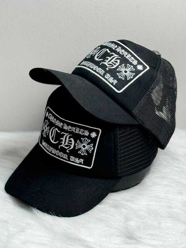 LUXURY CH Hollywood Trucker Hat – Black | suitable for going out | picnic | thick material | no need to worry about being cold in winter