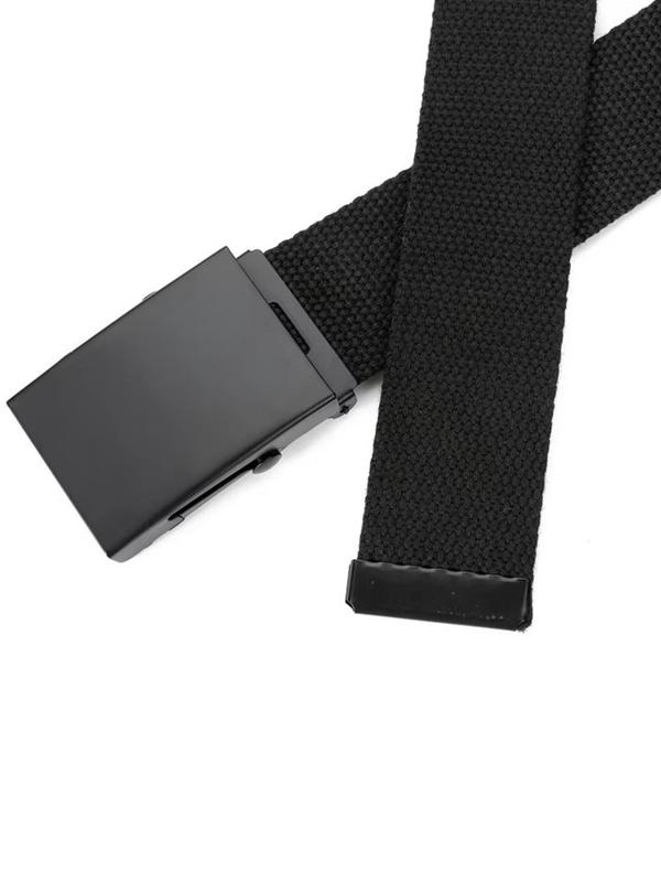 Men's Casual Plain Canvas Waist Belt, Fashionable Waistband for Jeans Trousers, Casual Waistband for Daily Clothing Decor, Trendy All-match & Exquisite Belt for Gift