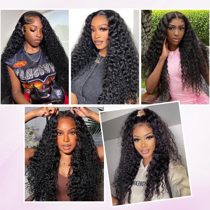 Recool Affordable Glueless Ready To Wear Wig Pre Bleached Knots Water Wave 6x5 Lace Closure Wig 100% Real Human Hair