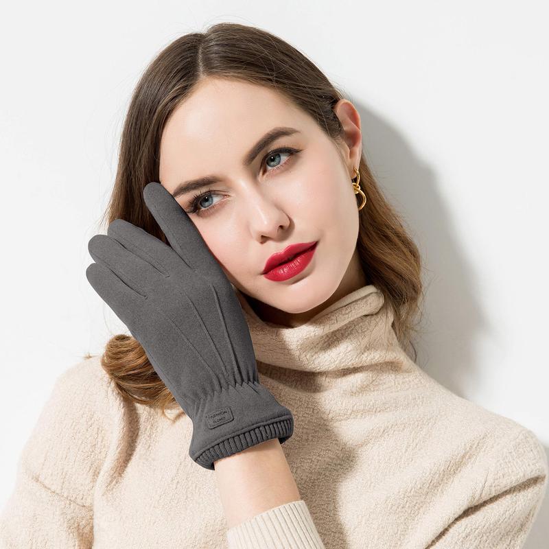 Winter Womens Cashmere Gloves With Finger Touchscreen Texting Fleece Lined Outdoors Windproof Warm Gloves