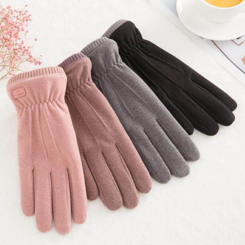 Winter Womens Cashmere Gloves With Finger Touchscreen Texting Fleece Lined Outdoors Windproof Warm Gloves