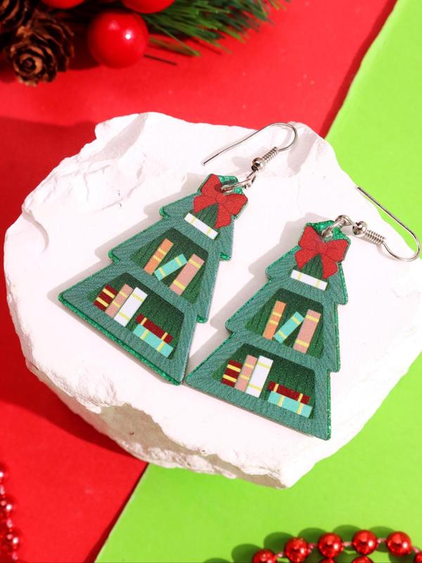 Christmas Themed Dangle Earrings, Cute Cartoon Book Design Acrylic Earrings, Fashion Jewelry Accessories for Women & Girls