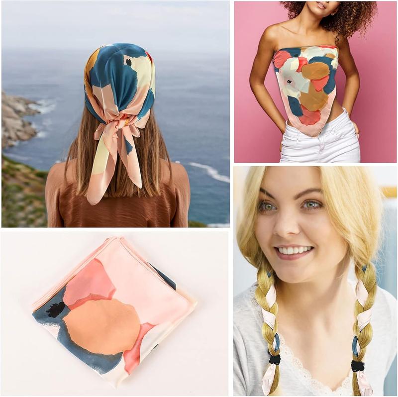 Gifts for Women  Scarf for Women Hair Bandanas Silk Feeling Neckerchief Scarf for Girls Aesthetic Accessory for Women