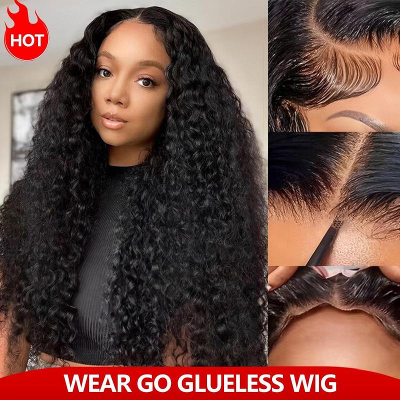 Recool Affordable Glueless Ready To Wear Wig Pre Bleached Knots Water Wave 6x5 Lace Closure Wig 100% Real Human Hair