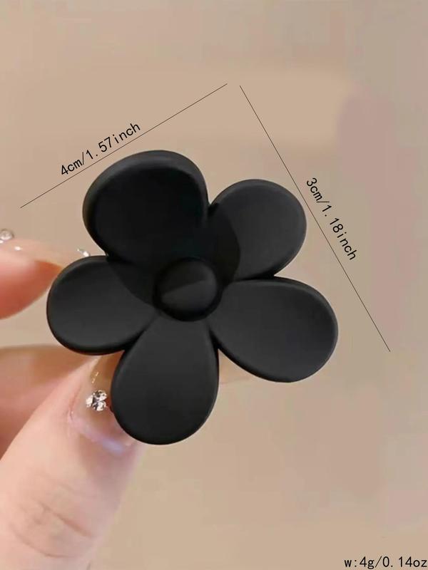 Solid Flower Shaped Hair Claw for Women, 5pcs Fashion All-match Hair Accessories for Party, Daily Clothing Decor, Minimalist Headwear Suitable for Hair