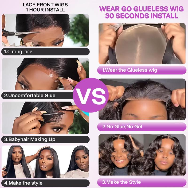 Recool Affordable Glueless Ready To Wear Wig Pre Bleached Knots Water Wave 6x5 Lace Closure Wig 100% Real Human Hair