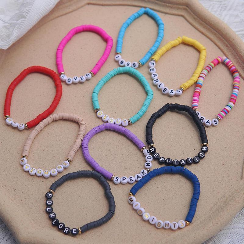 11PCS Swift Friendship 1989 Bracelets,Swift Merch Bracelet Tour Concert,Lover Folklore Evermore Midnight Bracelets for Swift Fans,Women,Girls