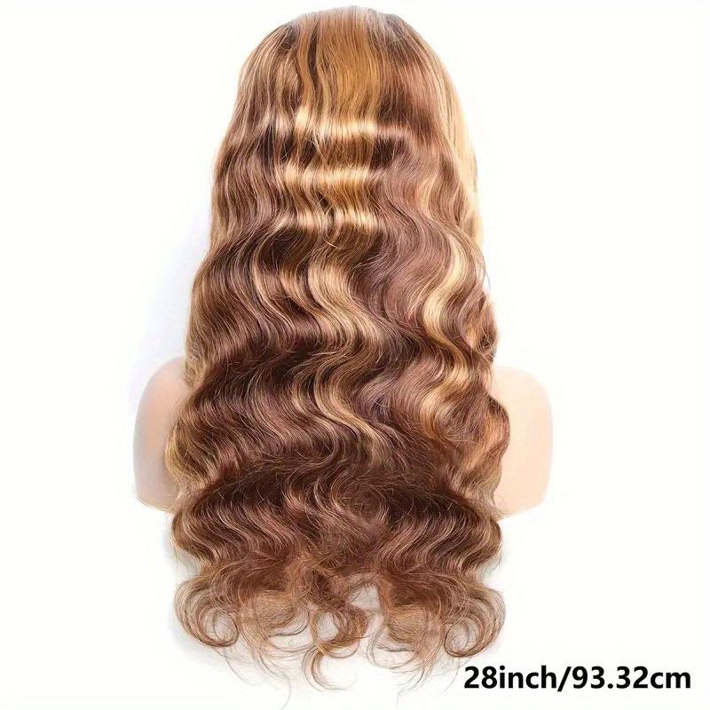 200 Density Highlight Gradient Lace Front Wig Human Hair 13x4 HD 4 27 Honey Blonde Lace Front Wig Pre Plucked Baby Hair Color Body Wave Lace Front Wig Human Hair Natural Hairline