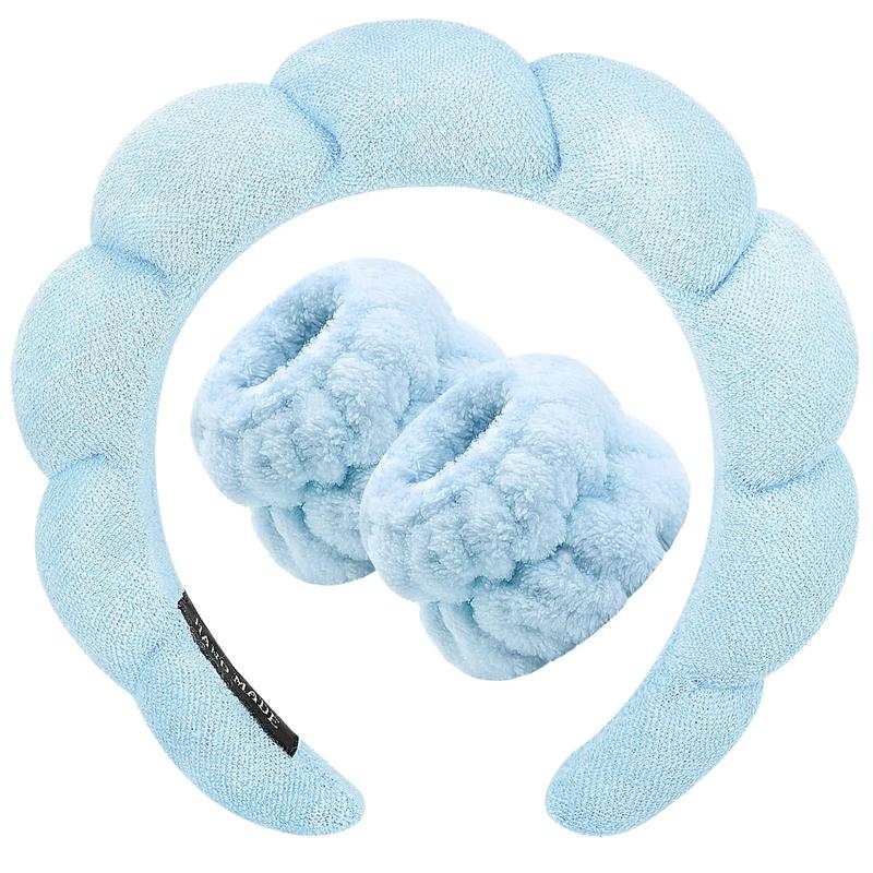 Velvet Sponge Padded Spa Headband for Women – Plush, Puffy Headband Ideal for Face Washing, Makeup, and Shower Routines