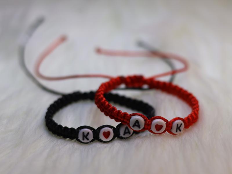 High-Quality Couples Bracelet Set with Initial Charm, Unisex Casual Fabric Bracelet