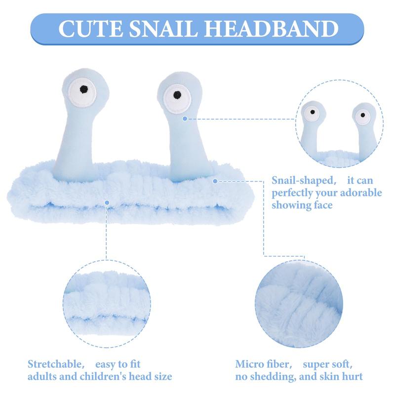 Snail Headband, Face Wash Headband, Spa Hair Bands Makeup Headbands Women Cartoon Cute Coral Fleece Elastic Headband Creative Hair Accessories