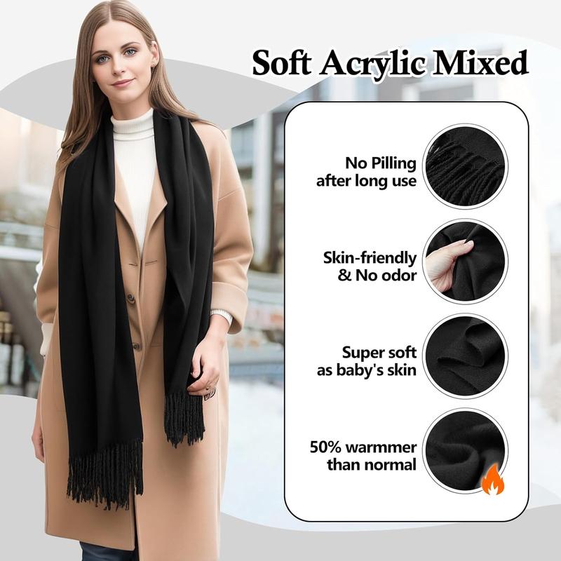 Winter Sarf for Womens, Solid Warm Scarves for Womens Lightweight, Long Shawls Wraps Pure Color for Cold Weather