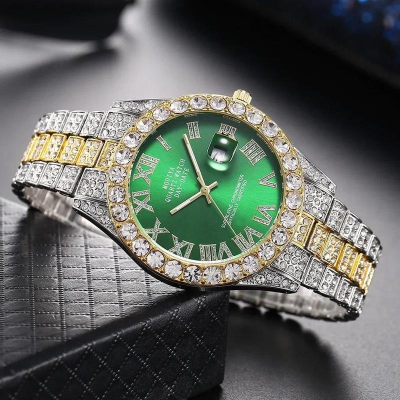 Watch Luxury Rhinestone Quartz Watches Round Clock Unisex Wrist Watch