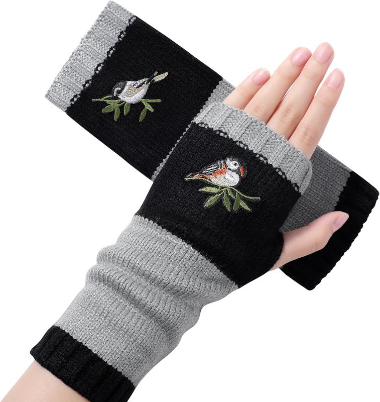 Fingerless Gloves for Women - Women's Knit Arm Warmers Fingerless Gloves Thumb Hole Gloves Mittens