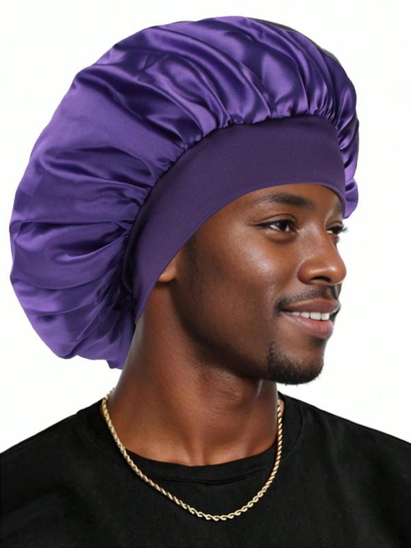 Men's Sleeping Cap, Solid Color Satin Hair Bonnet for Men, Hair Protector Cap for Men, Solid Color Satin Hair Bonnet for Sleeping, Night Sleeping Cap