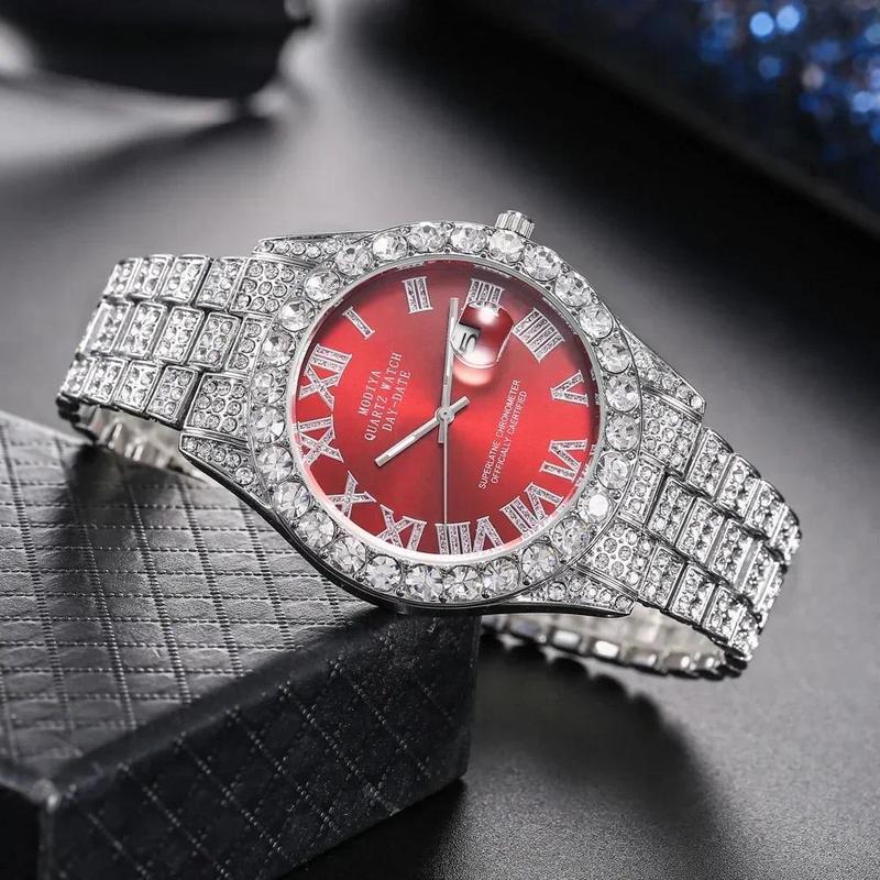 Watch Luxury Rhinestone Quartz Watches Round Clock Unisex Wrist Watch