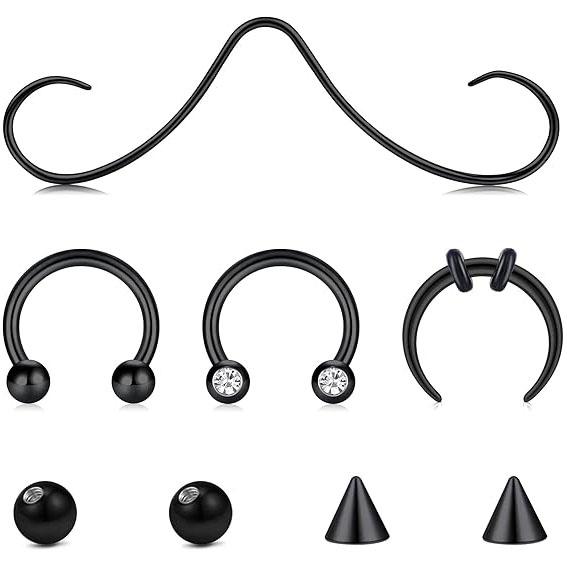 Mustache Septum Ring Septum Rings Septum Jewelry Septum Rings 16G Septum Piercing Septum Pincher 16 Gauge Septum Nose Rings Mustache Nose Ring Septum