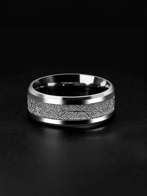 Men's Rime Pattern Simple Plain Alloy Ring, Fashion Punk Streetwear Goth Accessories for Party, Daily Clothing Decor for Men