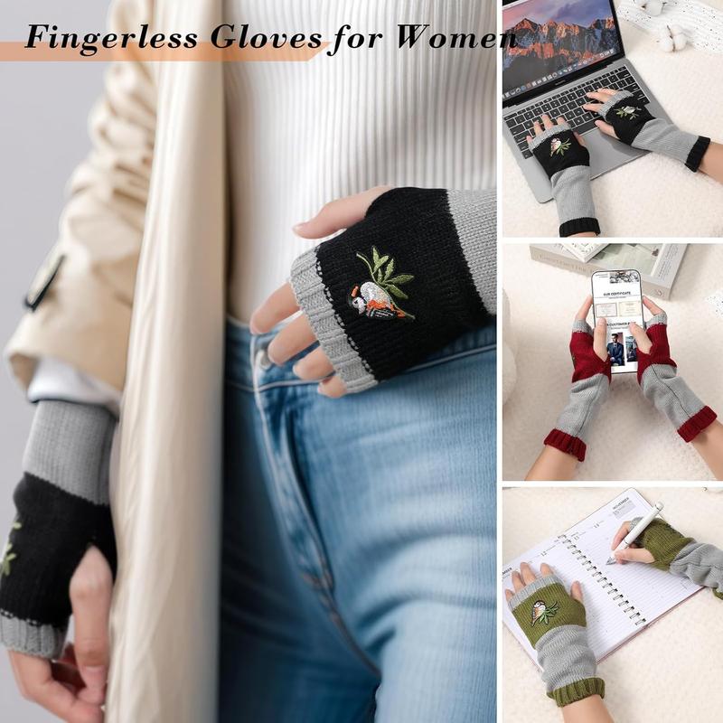 Fingerless Gloves for Women - Women's Knit Arm Warmers Fingerless Gloves Thumb Hole Gloves Mittens