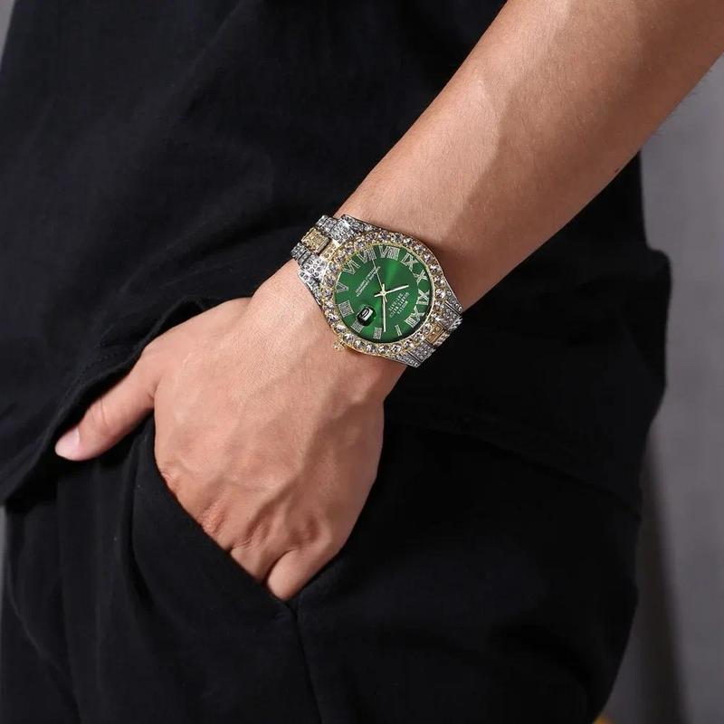 Watch Luxury Rhinestone Quartz Watches Round Clock Unisex Wrist Watch