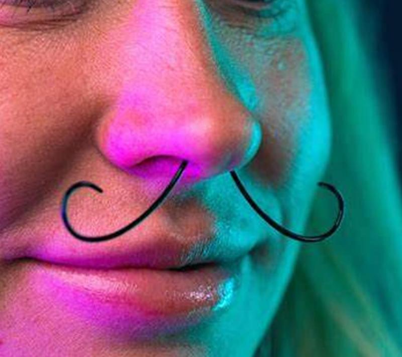 Mustache Septum Ring Septum Rings Septum Jewelry Septum Rings 16G Septum Piercing Septum Pincher 16 Gauge Septum Nose Rings Mustache Nose Ring Septum