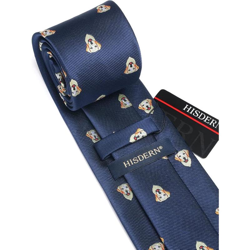 Ties for Men Classic Animal Tie Handkerchief Woven Silk Mens Ties Pocket Square Set Wedding Party Necktie