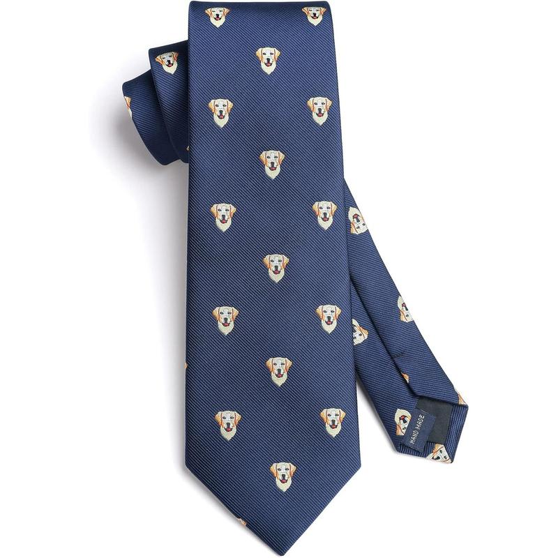 Ties for Men Classic Animal Tie Handkerchief Woven Silk Mens Ties Pocket Square Set Wedding Party Necktie