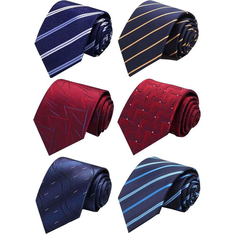 Lot 6 PCS Classic Men's Silk Tie Necktie Woven JACQUARD Neck Ties