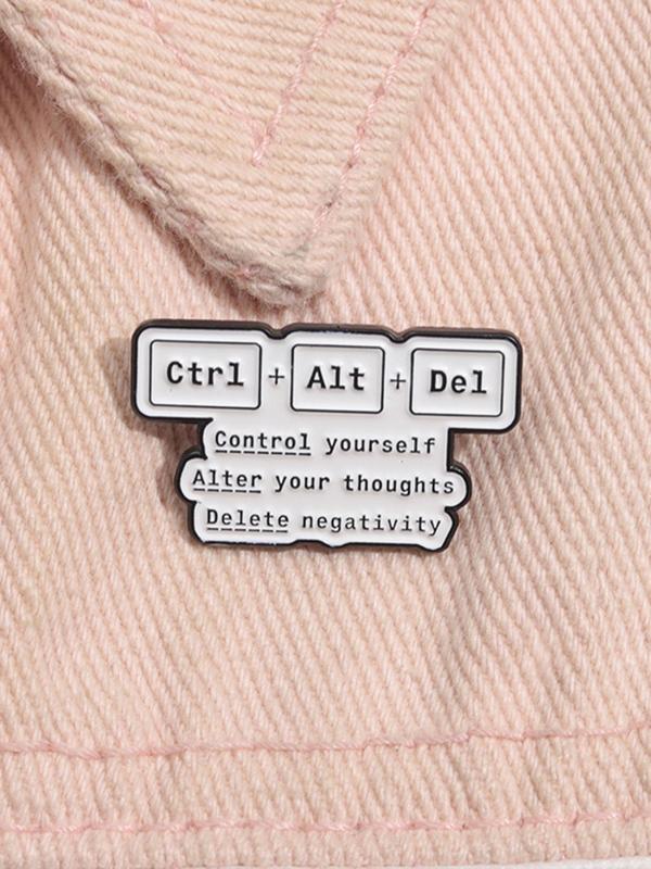 Computer Keyboard Key Button Letter Design Brooch, Fashion Brooch for Women & Men, Enamel Pin Suitable for Backpacks, Jeans, Scarves, Hats Decoration