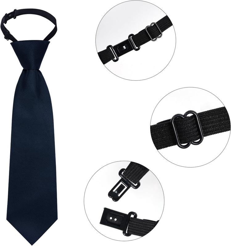 5 count Boy's Necktie Pre-tied Adjustable  Strap Tie for Wedding Graduation School