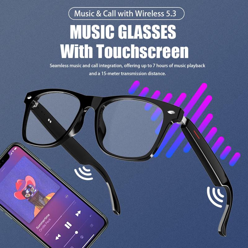 Smart Glasses, Polarized Bluetooth Sunglasses, Built-in Mic & Speakers, Voice Assistant, UV Protection, Bluetooth Glasses for Office, Driving, Cycling Outdoor Sports music playback