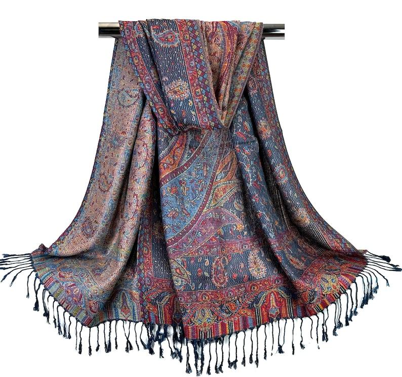 Paisley Pashmina Scarf | Festival Shawls Wedding Pashmina Ladies Scarves Women Head Covers Bohemian Shawls Rave Pashmina Gift Her