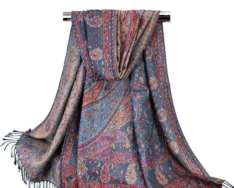 Paisley Pashmina Scarf | Festival Shawls Wedding Pashmina Ladies Scarves Women Head Covers Bohemian Shawls Rave Pashmina Gift Her