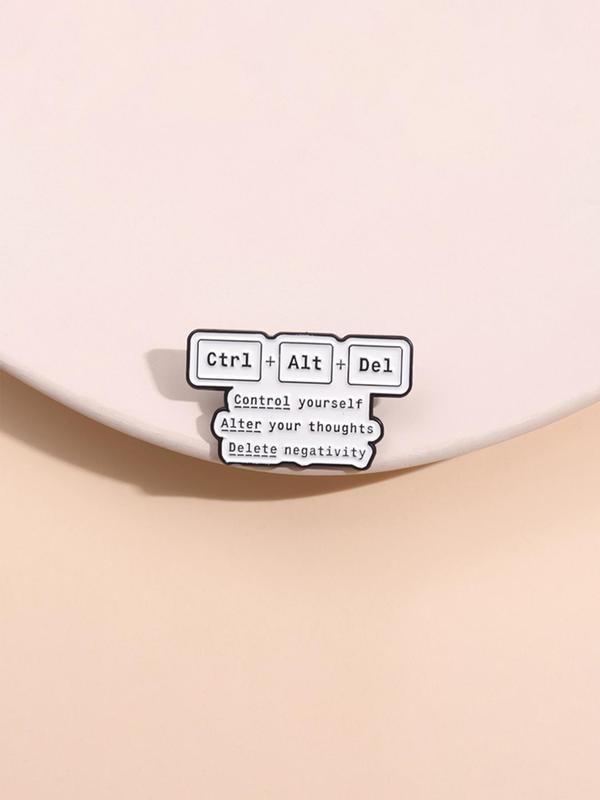 Computer Keyboard Key Button Letter Design Brooch, Fashion Brooch for Women & Men, Enamel Pin Suitable for Backpacks, Jeans, Scarves, Hats Decoration