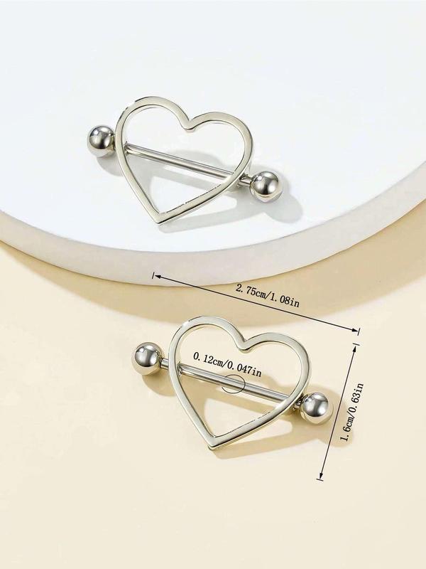 Summer Fashion Heart Shaped Nipple Ring, Nipple Piercing for Women, Trendy All-match & Exquisite Pierced Nails for Party, Daily Clothing Decor