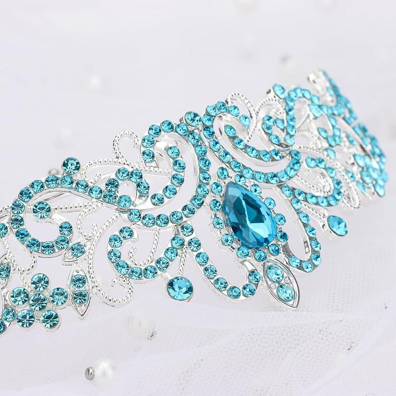 Crown Blue Tiara Prom Crown  Queen Crown for  Princess Crown