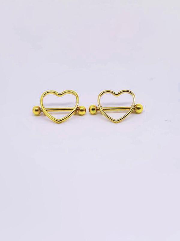 Summer Fashion Heart Shaped Nipple Ring, Nipple Piercing for Women, Trendy All-match & Exquisite Pierced Nails for Party, Daily Clothing Decor